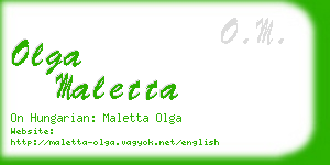 olga maletta business card